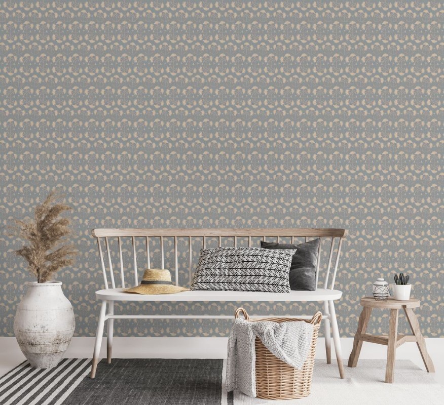 Picture of Geometric Flower in Grey - 1032701-01